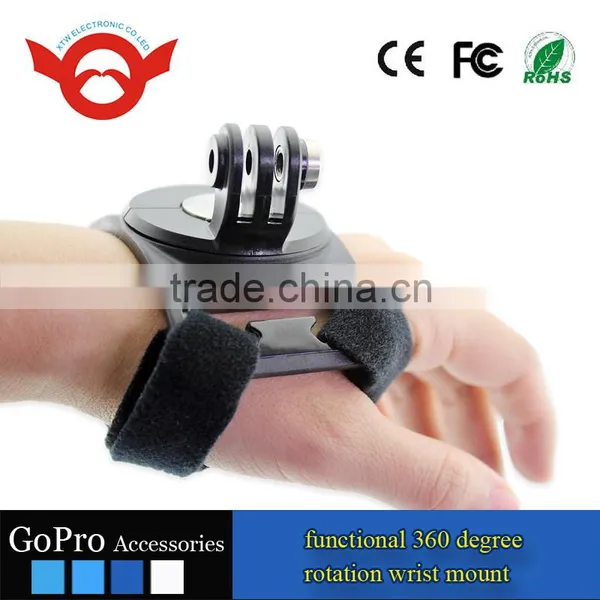 360 Degree Rotation Wrist Strap Band Mount for Go Pro Hero4 Session Gopros 4 3+ 3 SJ4000 SJ5000 Xiaomi yi Accessories photo-5