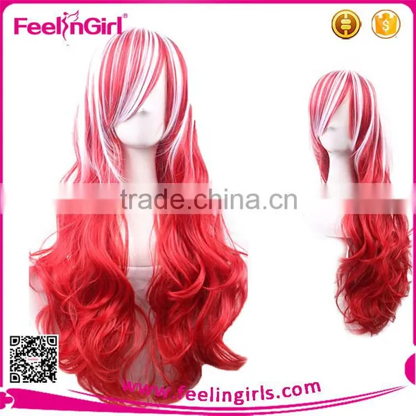 Fashion Cosplay Red Hand Made Lace Wig Synthetic photo-2