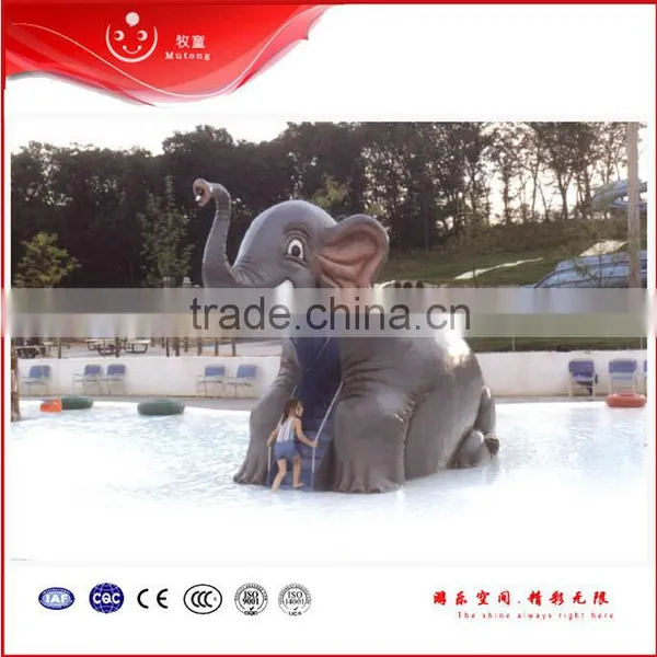 Fiberglass Swimming Themed Elephant Kids Pool Slide Play