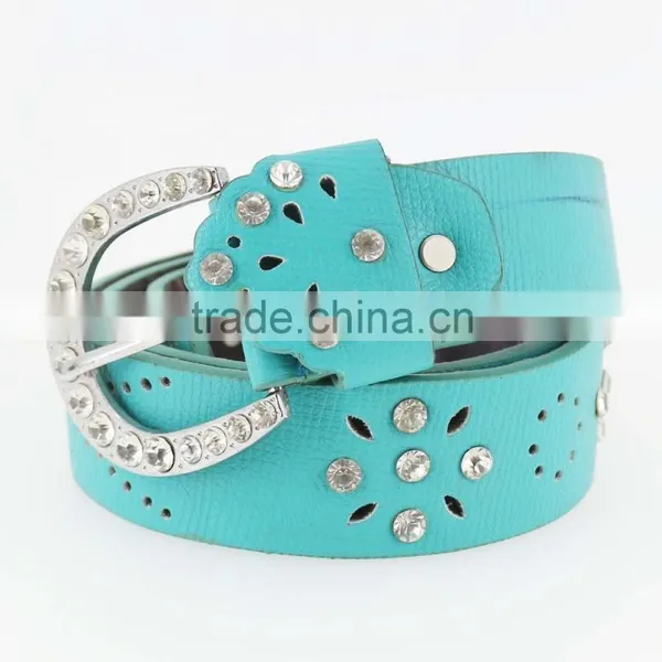 New Women Fashion pu Leather Rhinestone Belt With Shiny Silver Rhinestone Buckles in Yiwu photo-5