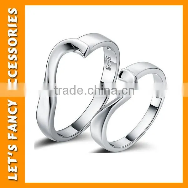 925 Sterling Silver Rings In White Zircon Lots Sterling Couple Silver Rings PGRG0102 photo-3