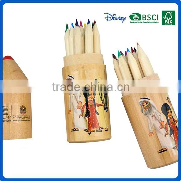 Customer Disign 3.5inch Kids Color Pencils Set Into Wooden Pencil Shaped Box Back to School photo-5