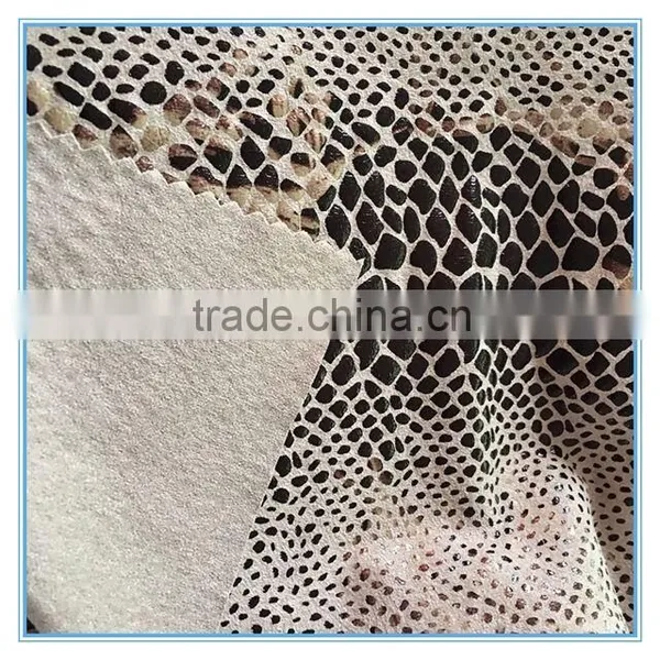 Single Side Print Knit Suede Fabric, Polyester Spandex Knit Suede Fabric With Printed Foil
