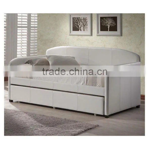 Upholstered Leather Daybed With Trundle