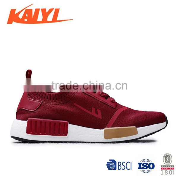 Sports Shoe Manufacturer New Elegant Design Wine Red Running Sport Shoes Flat Heel Sports Shoes