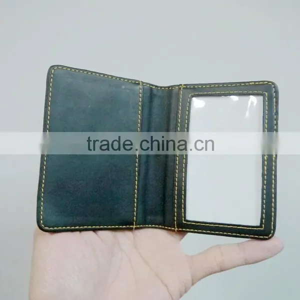 2016 Wholesale Card Holder Men's Leather Card Holder Business Card Holder With Window photo-5