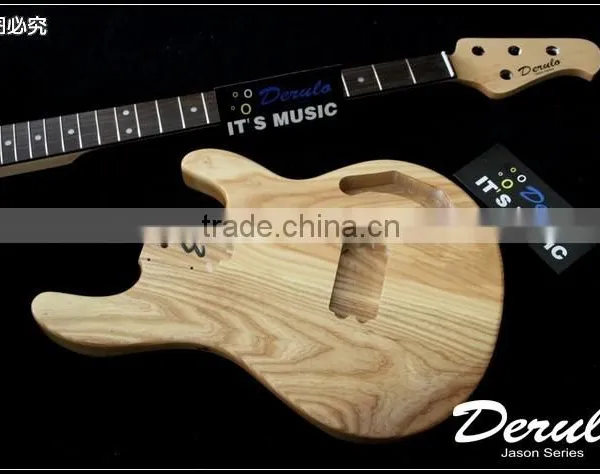 Diy High Quality Ash Wood Unfinished Electric Bass Guitar Kits 4 Strings photo-4