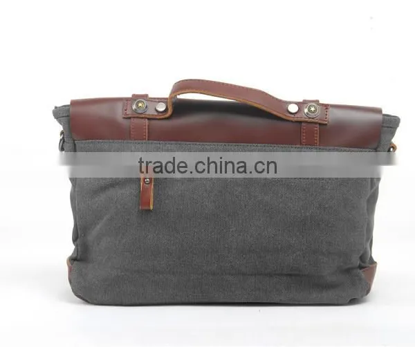 Full Grain Leather Vintage Shoulder Bag Man Messenger Laptop Bag photo-5