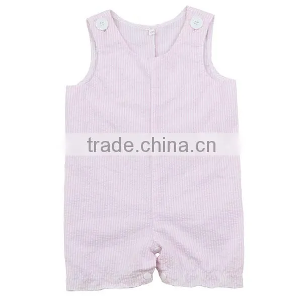 Wholesale 2016 Red Seersucker Shortall With Internal Lining and Snaps Baby Romper Baby Seersucker Jon Jons photo-4