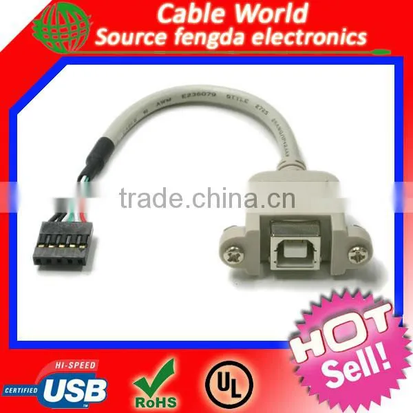 USB B Female Panel Mount Cable to 5 Pin Motherboard