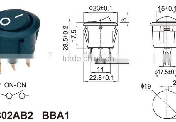 Chzjcz/3 Position Switch On-off-on Oval Boat Switch Rocker Switch With photo-2