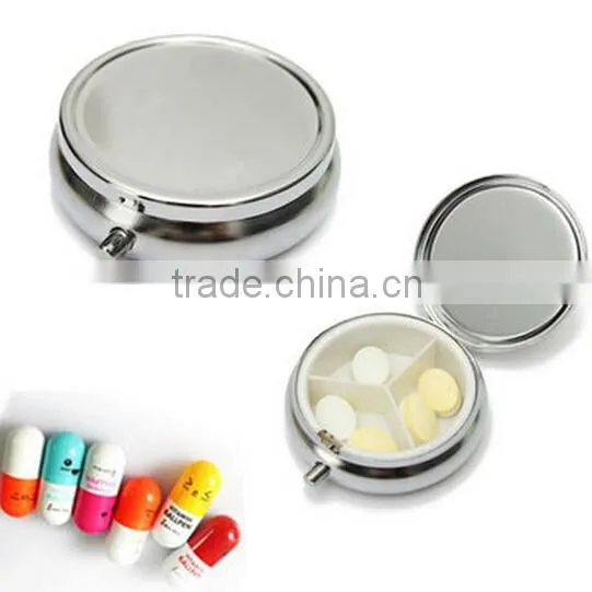 Portable metal pill box / Pill Storage Case / travel pill box