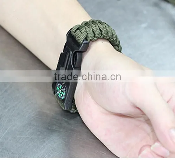 2016 Hot Sale Paracords Bracelet With Flint Fire Starter /whistle/campass photo-5