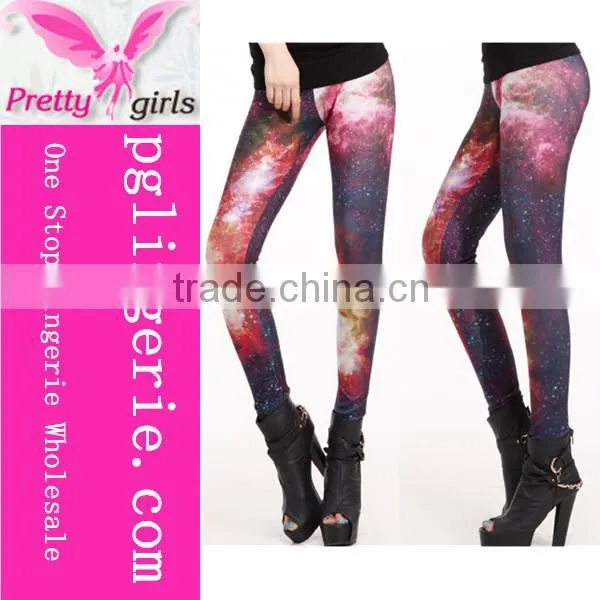 Sexy Spandex Galaxy Leggings,Yoga Gym Pop Pants,Galaxy Print Stretch Pants photo-3