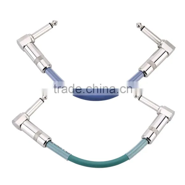 2pcs Colorful Guitar Cables With 1/4 Inch 6.35mm Right Angle Plug Connect Effect Pedal for Electric Guitar photo-3