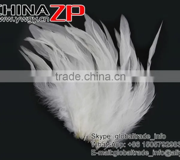 NO.1 Supplier ZPDECOR Bulk Sale Natural Bleached White Dyed Chicken Rooster Schlappen Feathers photo-3
