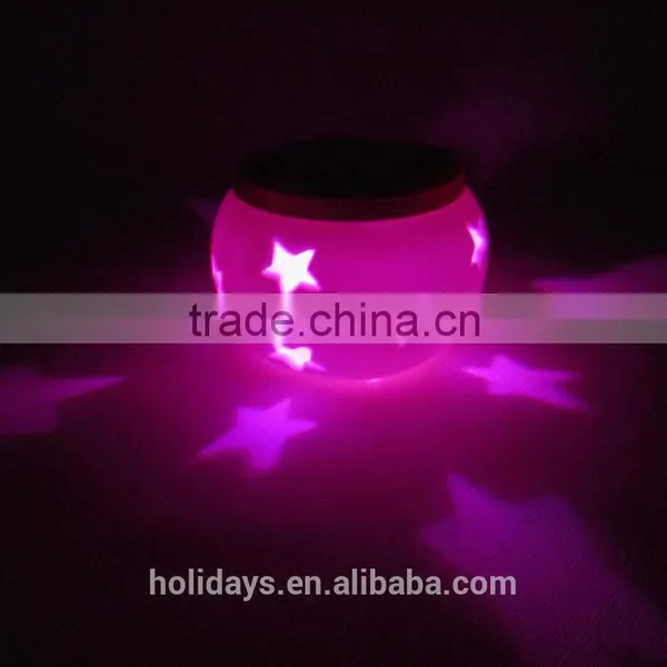 2015 New Style Ceramics Vat Shape Star Projector Solar Light photo-4