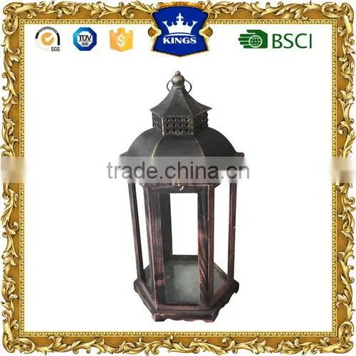 Large Big Size Set 3 Wood Metal Lantern Garden Items