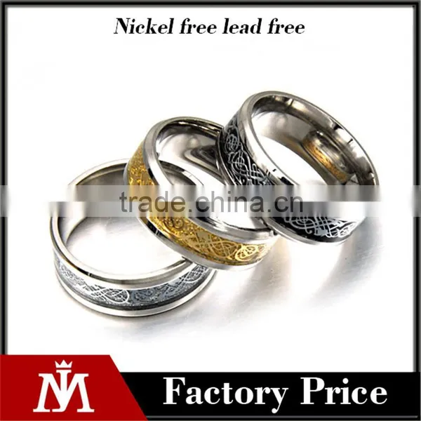 Stainless Steel Glass Face Drawing Ring