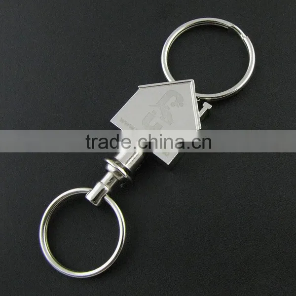 Custom House Shape Pull Apart Metal Keychains photo-3