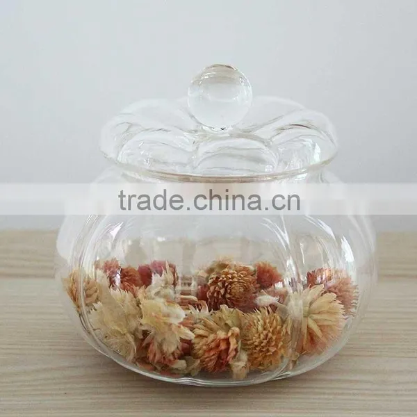 Wholesale 350ml Pumpkin Shape Glass Jar Storage Jar Handmade Heat Resistant Glassware 6076 photo-2
