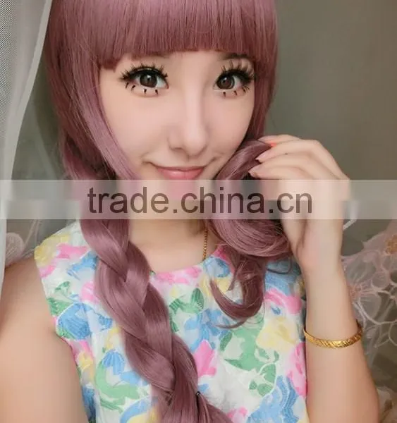 New Lolita Harajuku Mixed Colors Curly Wavy Long Hair Anime Cosplay Full Wig photo-6