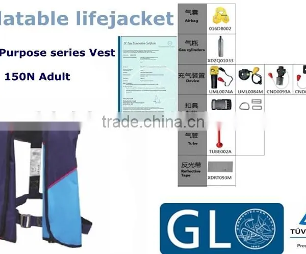150N Adult Solas EC ISO12402 Approved 150N Inflatable Life Jacket Life Vest Spares photo-2