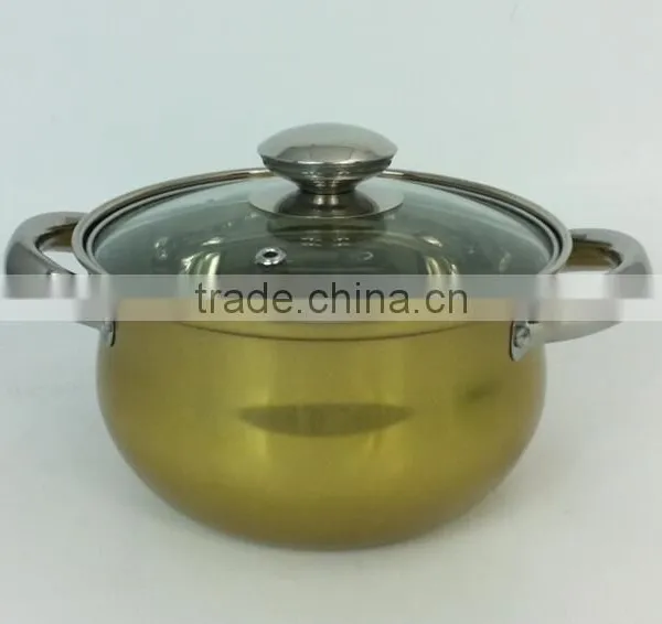 10pcs Colorful Soup Pot ss Pot With Glass Lid And Ear Handle Of Stainless Steel Cookware Set photo-4
