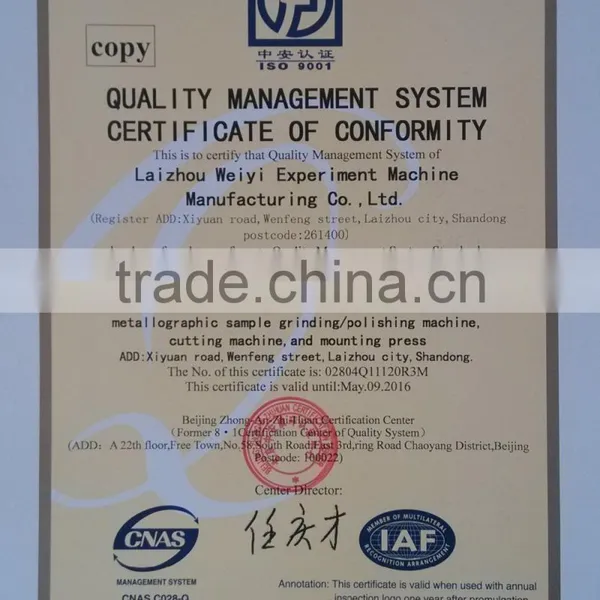 LAIZHOU WEIYI XQ-2B Mounting Machine for Metallographic Specimen photo-4
