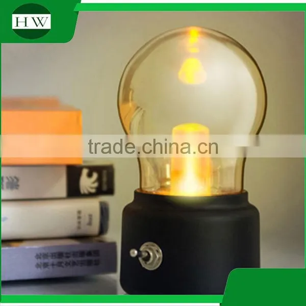 Children Plastic Antique Mini Bulb Shape Usb Charge Led Night Lamp Light photo-5