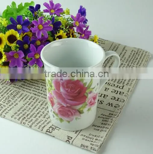 Stock Round Ceramic 250ml Decal Flower Printed Coffee Cup Tea Cup photo-2