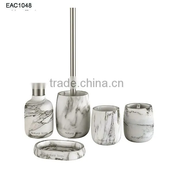 Bathroom Design Marble Effect Bath Soap Dispenser / Wholesale Bathroom Accessories Set photo-6