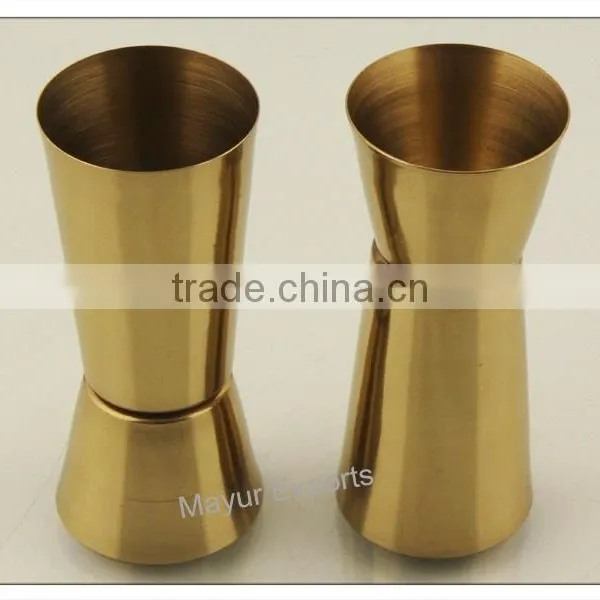 Stainless Steel Jigger With Brass Finish photo-2