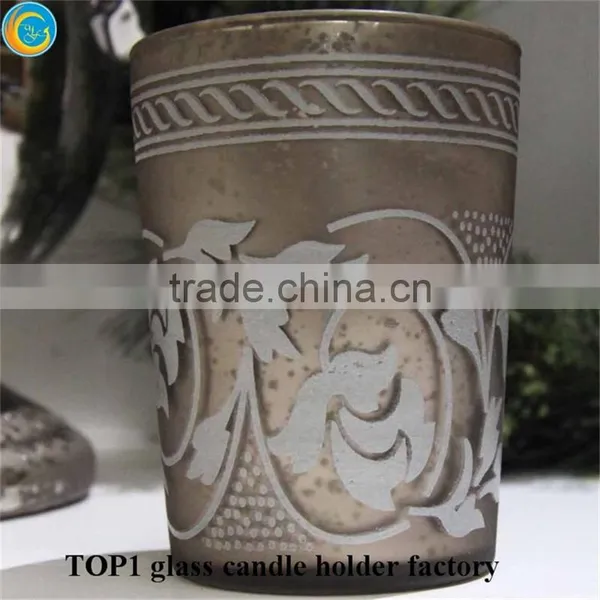 Custom Embossed Mason Jars Votive Frosted Glass Candle Holders photo-6