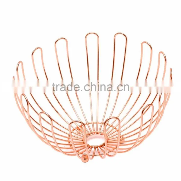 Rose Gold Copper Fruit Basket Fruit Bowl photo-2