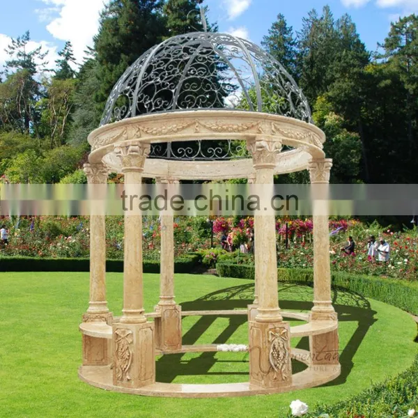 Hot Sale Modern Home Decor Marble Carving Garden Luxury Gazebo photo-6