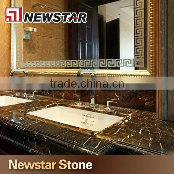 Newstar Black Bathroom Vanity Custom Cut Marble Table Top Vanity With Tops photo-4