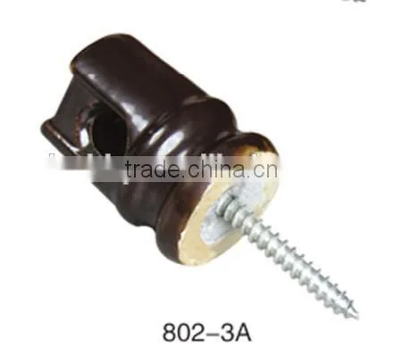 802-2 Brown Glazed Porcelain Wiring Insulator photo-6