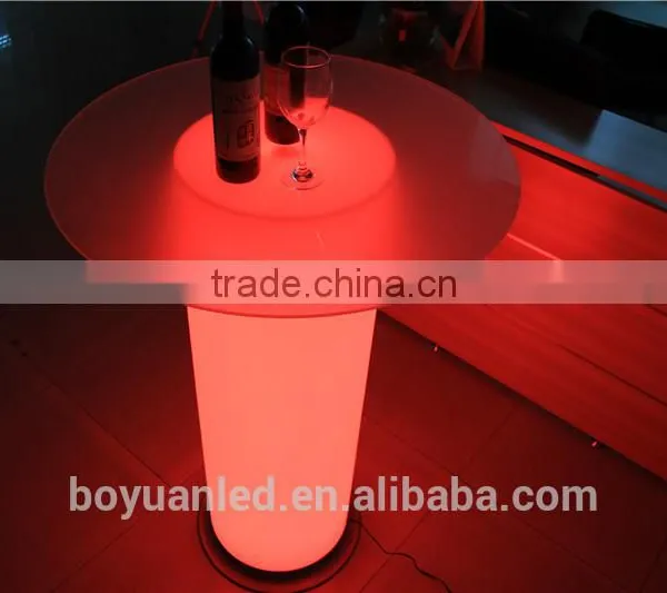 Hots Sale Round Glass Top Center Rotating Dining Table With Led Light photo-6