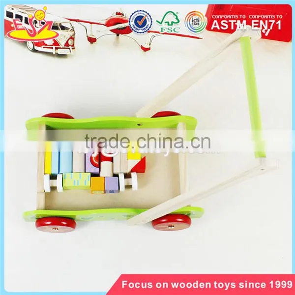 Wholesale Educational Wooden Baby Activity Walker Funny Toys Wooden Baby Activity Walker With Building Blocks W16E076 photo-5