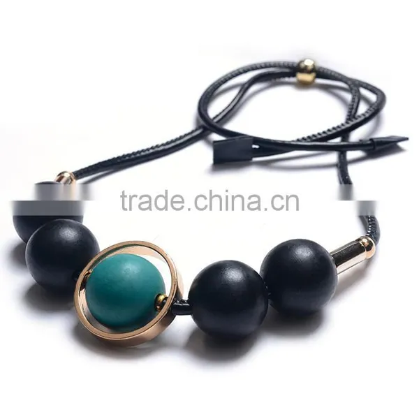 Chunky Rubber Beads Leather Necklace Choker Leather Necklace Geometric Necklace photo-4