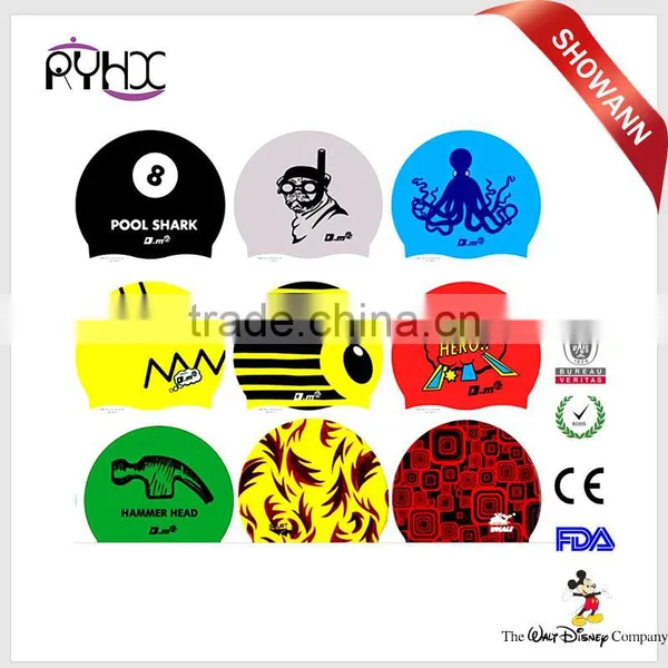 Customized Logo 100% Silicone Swimming Cap With Adult and Kid Size photo-6