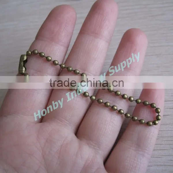 15cm Well Cut Antique Brass Color 2.4mm Tag Ball Chain photo-4