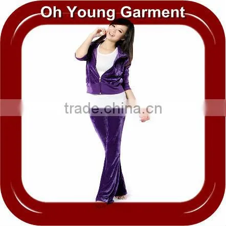 Girl's Velour Zip Tracksuits in Plus Size