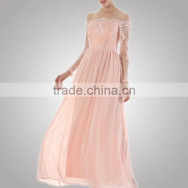 Latest Design Fashionable Preppy Style Evening Dress Long Sleeve Women For Youth photo-2