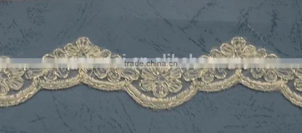 Cotton Lace Embroidery Wedding Fabric Trims for Bridal Wedding Apparel BY YARD photo-4