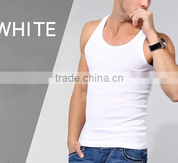 Latest Design Fashion Gym Wholesale 100 Cotton Blank Mens Tank Top, Custom Tank Top photo-3