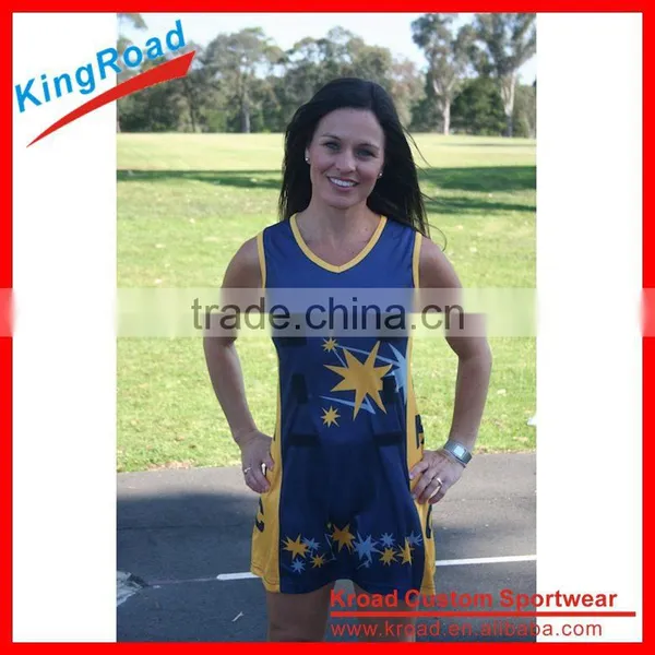 Made in China Soft Edges Sports Netball Uniforms Netball Jersey Cheap Netball Dresses photo-4