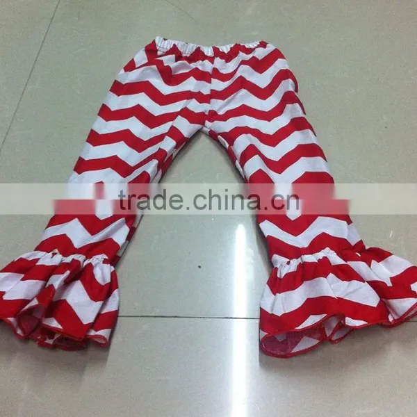Wholesale Children's Boutique Clothing Red Chevron Long Sleeve Girls Christmas Outfits photo-3
