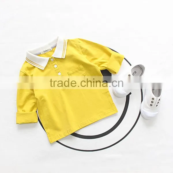 1-8 Years 2017 Wholesale Autumn Cotton Full Sleeves Blouses Solid Color Kids Boys Shirts (pick Size Color) photo-6